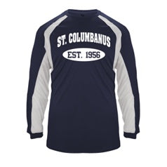 St. Columbanus School Spirit Hook Long Sleeve T-shirt w/ Est. 1956 Logo 