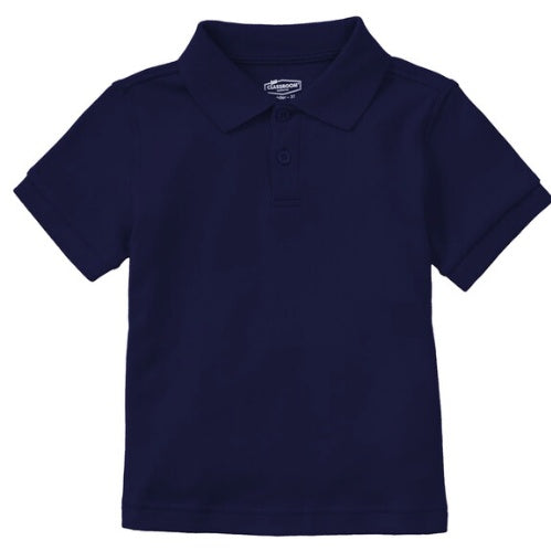 Dark Navy Short Sleeve Toddler Polo Classroom