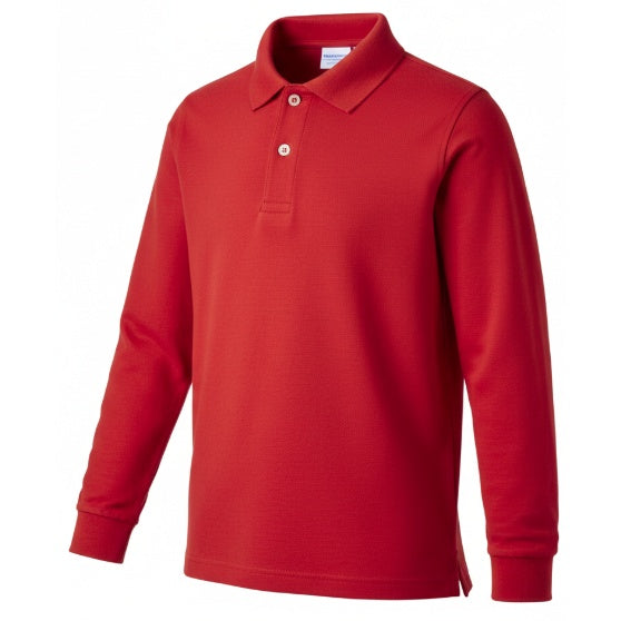 Red Long Sleeve Toddler Polo K-12