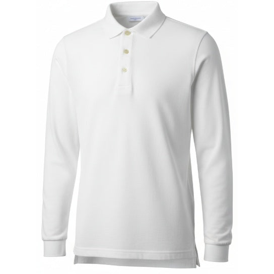 White Long Sleeve Toddler Polo K-12