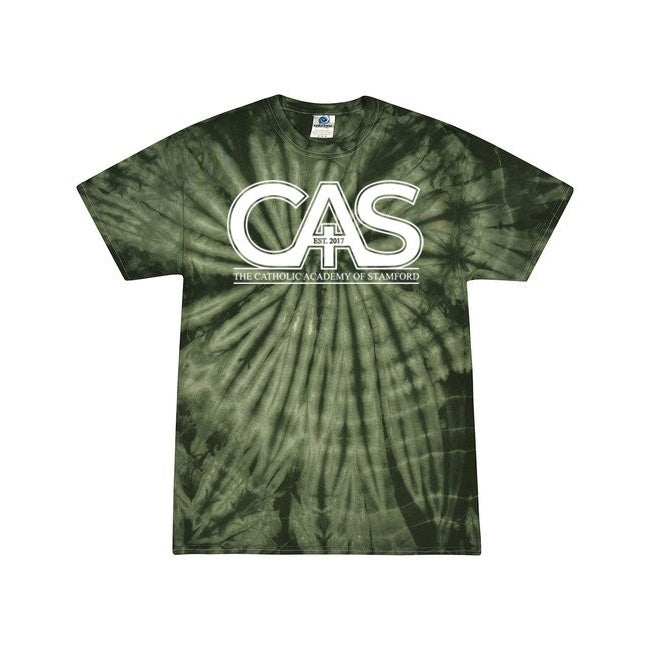 Catholic Academy of Stamford Spirit Tie Dye Short Sleeve T-Shirt w/ Spirit Logo 