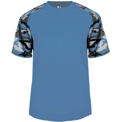 Cobalt Blue Performance Camo Sleeve T-shirt