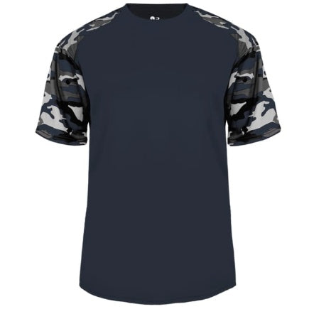Navy Performance Camo Sleeve T-shirt