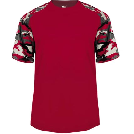 Red Performance Camo Sleeve T-shirt
