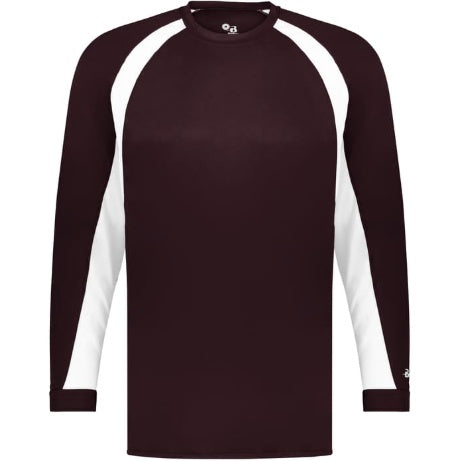 Maroon/White Long Sleeve Hook T-Shirt