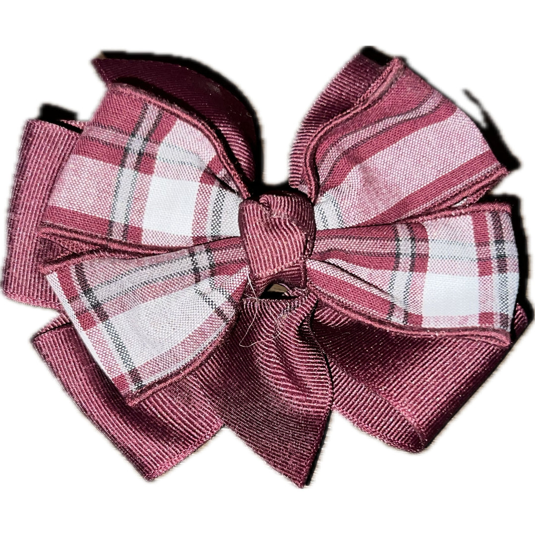 Plaid Bow with Ribbon