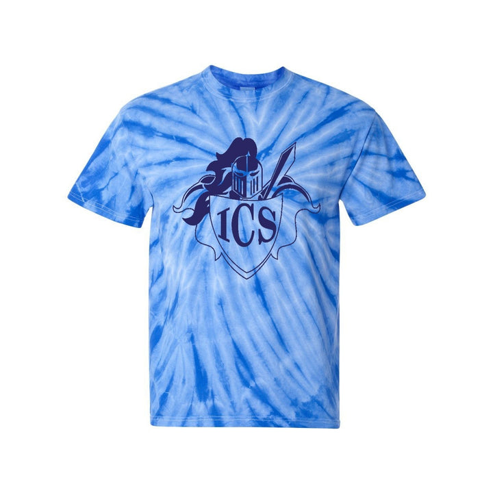 Immaculate Conception School Spirit Tie Dye Short Sleeve T-Shirt w/ Navy Shield Logo 