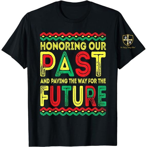 Our Lady of Victory School Spirit Short Sleeve T-Shirt w/ Black History Month Logo 