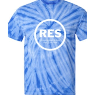 Resurrection School Spirit Tie Dye Short Sleeve T-Shirt w/ White RES Logo 