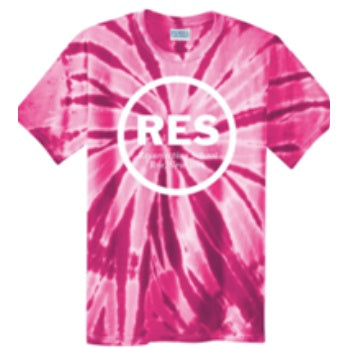 Resurrection School Spirit Tie Dye Short Sleeve T-Shirt w/ White RES Logo 