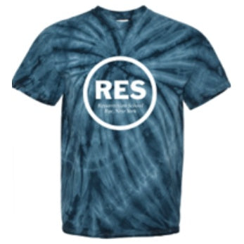 Resurrection School Spirit Tie Dye Short Sleeve T-Shirt w/ White RES Logo 
