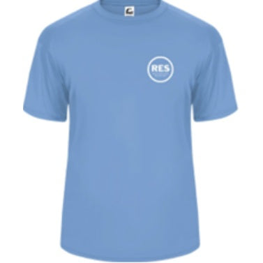 Resurrection School Spirit Performance Short Sleeve T-shirt w/ Small White RES Logo 