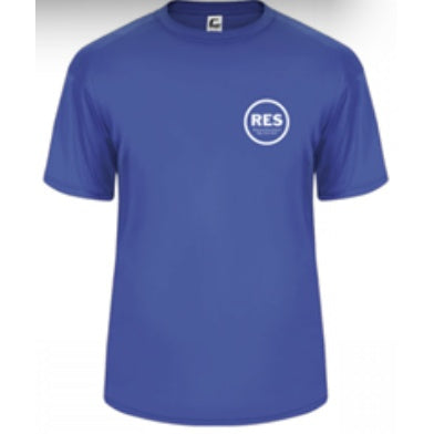 Resurrection School Spirit Performance Short Sleeve T-shirt w/ Small White RES Logo 