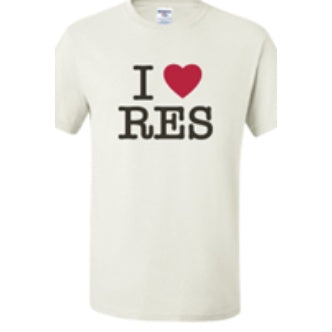 Resurrection School Spirit Short Sleeve T-Shirt w/ I <3 RES Logo 
