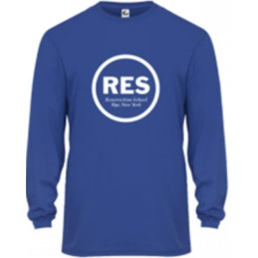Resurrection School Spirit Performance Long Sleeve T-shirt w/ White RES Logo 