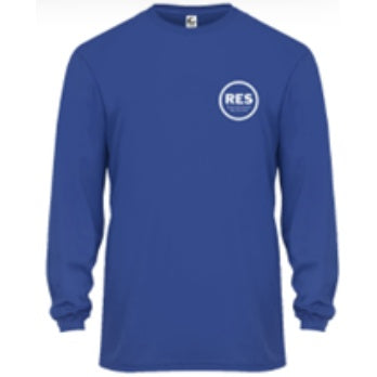 Resurrection School Spirit Performance Long Sleeve T-shirt w/ Small White RES Logo 