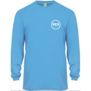 Resurrection School Spirit Performance Long Sleeve T-shirt w/ Small White RES Logo 