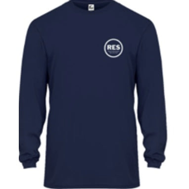 Resurrection School Spirit Performance Long Sleeve T-shirt w/ Small White RES Logo 