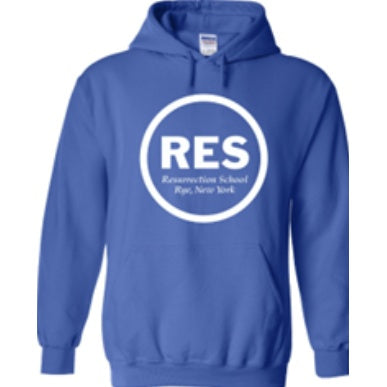 Resurrection School Spirit Pullover Hoodie w/ White RES Logo 
