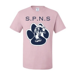 St. Philip Neri School Spirit Short Sleeve T-Shirt w/ Paw Print Logo 
