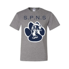 St. Philip Neri School Spirit Short Sleeve T-Shirt w/ Paw Print Logo 