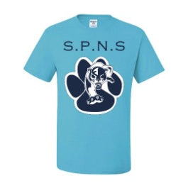 St. Philip Neri School Spirit Short Sleeve T-Shirt w/ Paw Print Logo 