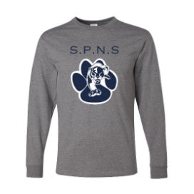 St. Philip Neri School Spirit Long Sleeve T-shirt w/ Paw Print Logo 