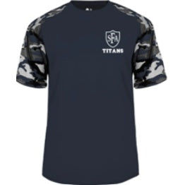 St. Francis of Assisi School Spirit Performance Camo Sleeve T-shirt w/ Left Crest Titans Logo 