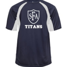 St. Francis of Assisi School Spirit Hook Short Sleeve T-shirt w/ Full Front Titan Logo 