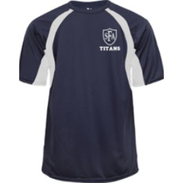 St. Francis of Assisi School Spirit Hook Short Sleeve T-shirt w/ Left Crest Titan Logo 