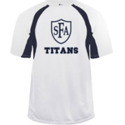 St. Francis of Assisi School Spirit Hook Short Sleeve T-shirt w/ Full Front Titan Logo 