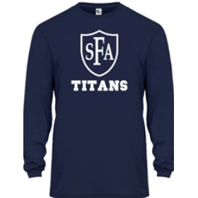 St. Francis of Assisi School Spirit Performance Long Sleeve T-shirt w/ Full Front Titan Logo 