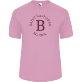 St. Barnabas Elementary School Spirit Performance Short Sleeve T-shirt w/ Full Front Maroon "B" Logo 