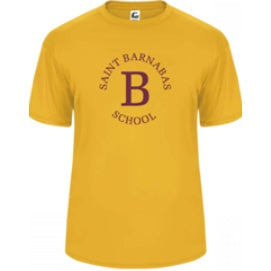 St. Barnabas Elementary School Spirit Performance Short Sleeve T-shirt w/ Full Front Maroon "B" Logo 