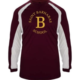 St. Barnabas Elementary School Spirit Hook Long Sleeve T-shirt w/ Full Front Gold "B" Logo 
