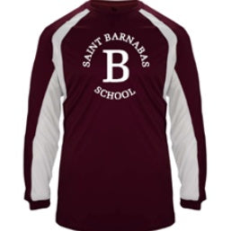 St. Barnabas Elementary School Spirit Hook Long Sleeve T-shirt w/ Full Front White "B" Logo 