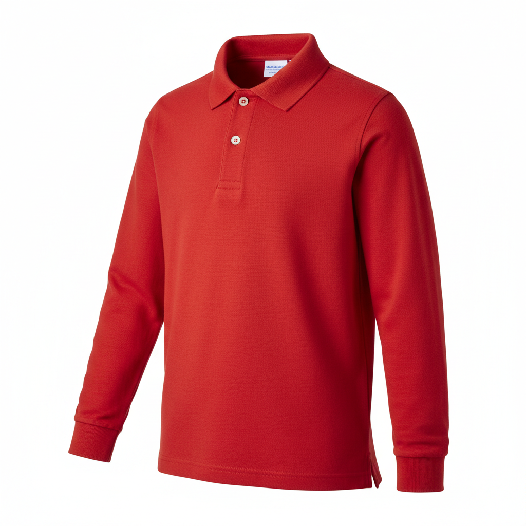 Red Long-Sleeve Polo