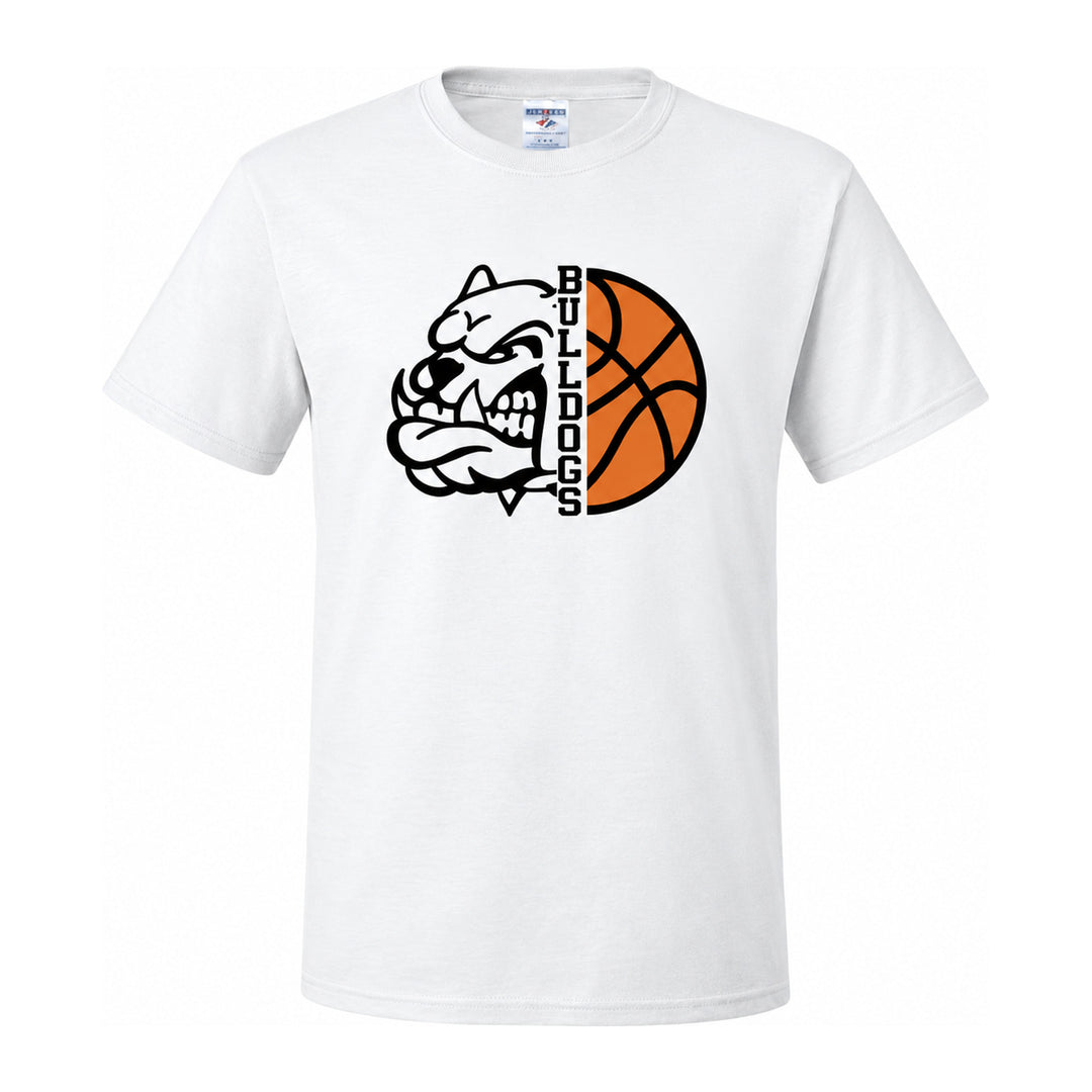 St. Anthony School Team Basketball Half-Ball Bulldogs T-Shirt - St. Anthony School - White