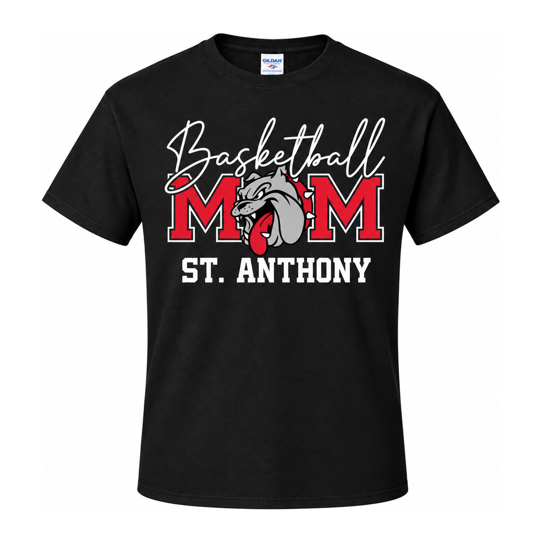 St. Anthony School Team Basketball Mom T-Shirt - St. Anthony School - Black