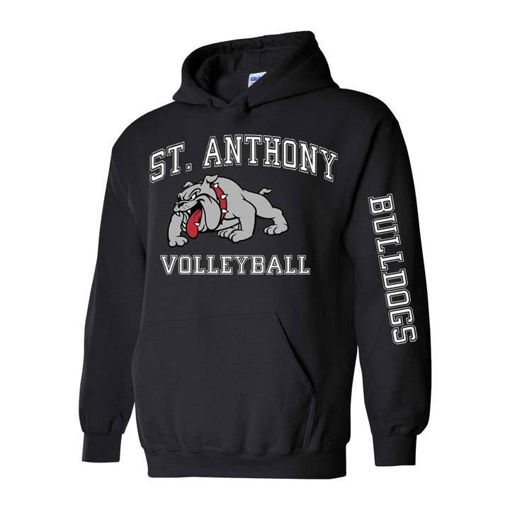 St. Anthony School Team Volleyball Bulldogs Pullover Hoodie - St. Anthony School - Black