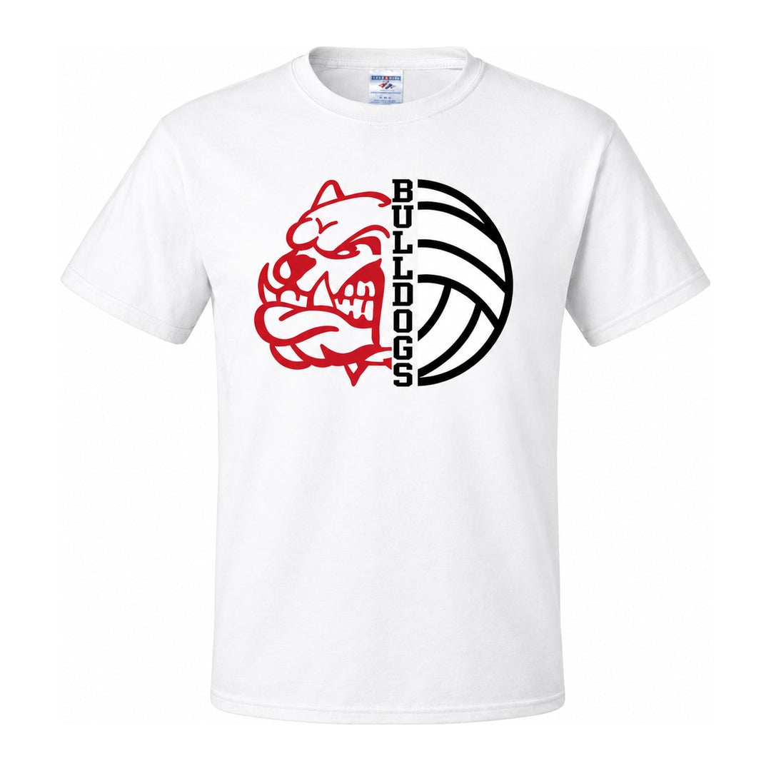 St. Anthony School Team Volleyball Half-Ball Bulldogs T-Shirt - St. Anthony School - White