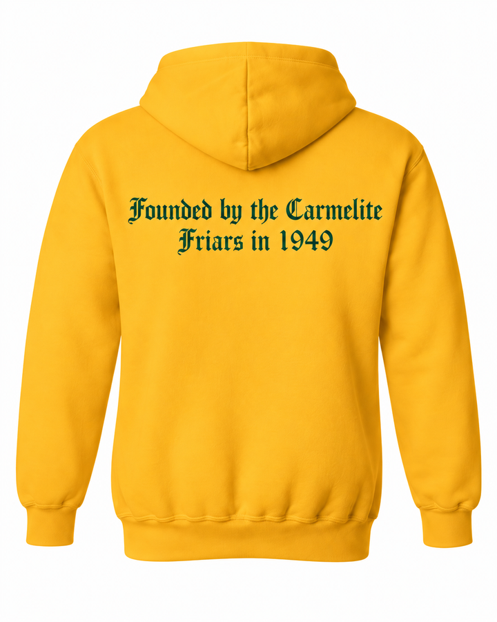 Transfiguration Parish School Gold spirit hoodie — back view 