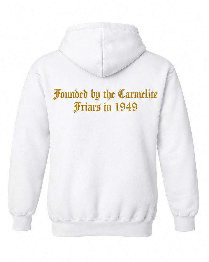 Transfiguration Parish School White spirit hoodie — back view 